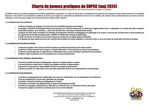 Charte qualité SNPSC